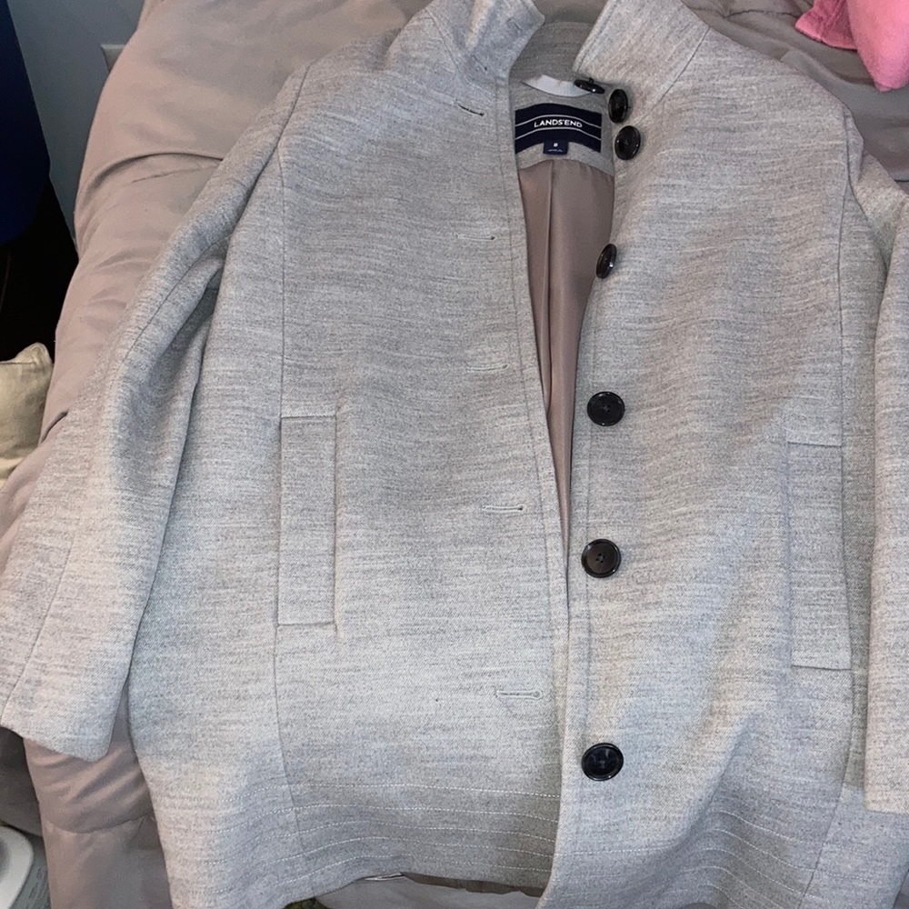 Lands end Gray Pea coat 🧥